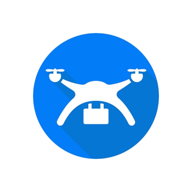 Drone flat style vector icon Quadcopter illustration