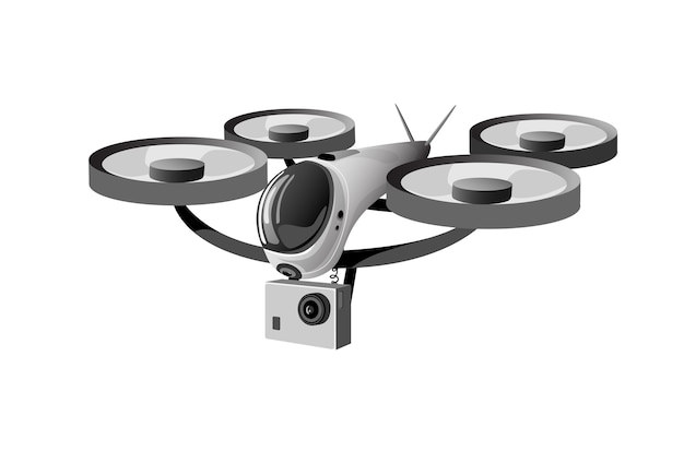 벡터 무인 항공기 비행 공기 quadrocopter 고립 된 로고 아이콘