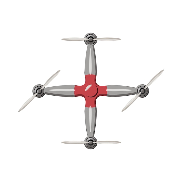 Drone icon in cartoon style isolated on white background Aircraft symbol