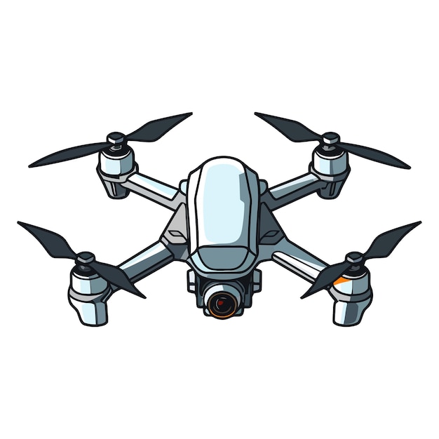 Изображение дрона Симпатичное изображение изолированного квадрокоптера с камерой Векторная иллюстрация Сгенерировано AI
