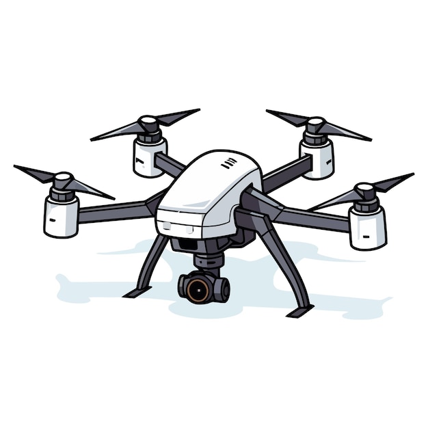 Drone image Cute image of an isolated quadcopter with camera Vector illustration Generated AI