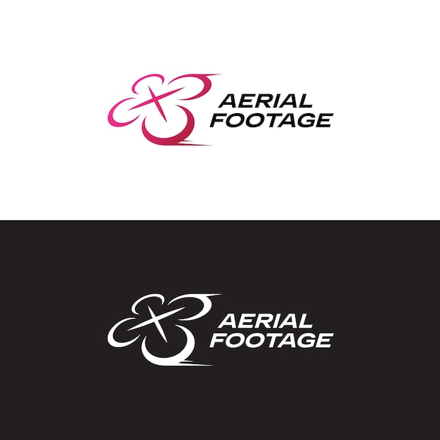 Drone logo Aerial footage Vector logotype