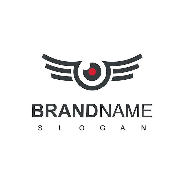 Drone Logo Design Template Lens Photography Icon