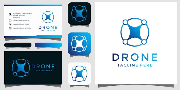 Modello di progettazione logo drone