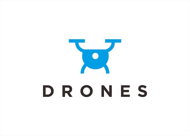 Drone logo design vector illustration