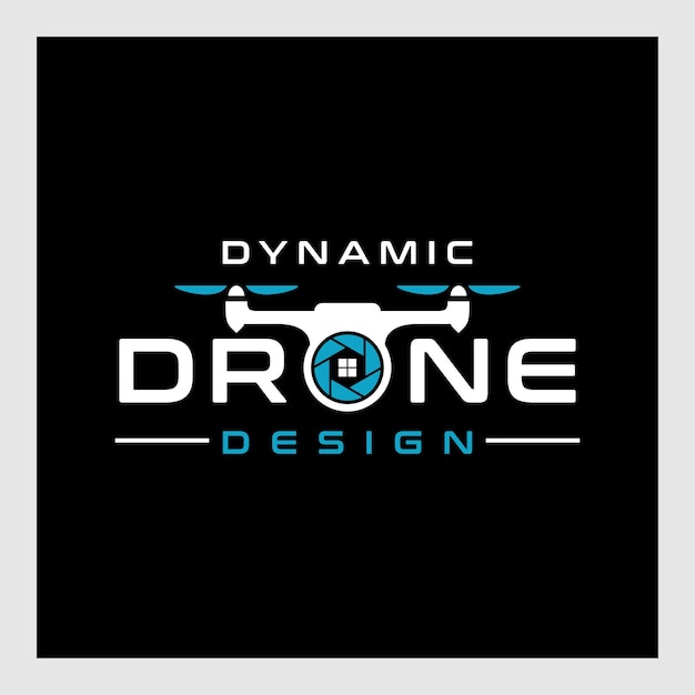 Drone Logo Design Vector Template, Colorful Lens Camera