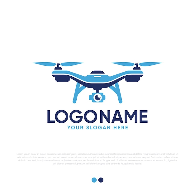 Drone-logo-ontwerp Premium Vector