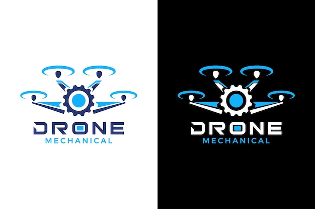 Design del logo di ingegneria meccanica del drone