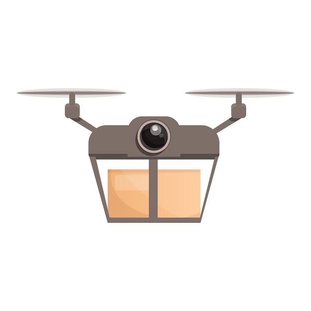 Значок доставки посылки дроном Мультфильм векторной иконки доставки посылки дроном для веб-дизайна изолирован на белом фоне