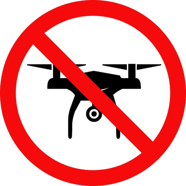 Drone Prohibited Sign No Drone Allowed Drone Flying not allowed