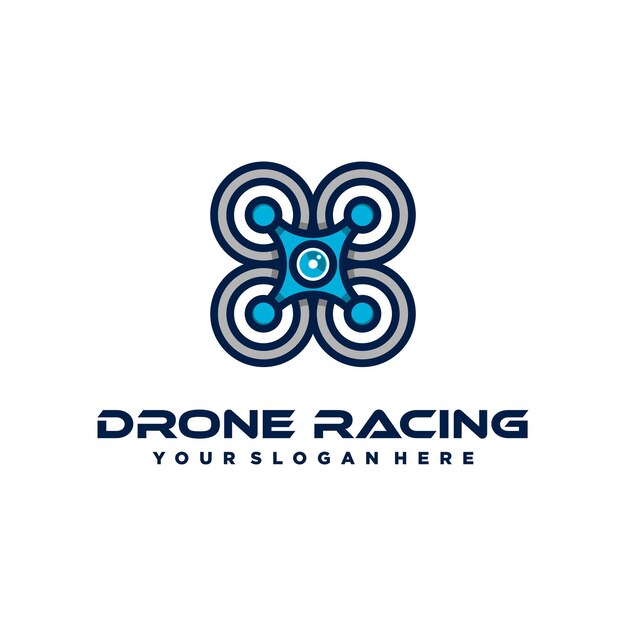 Drone racing logo design template