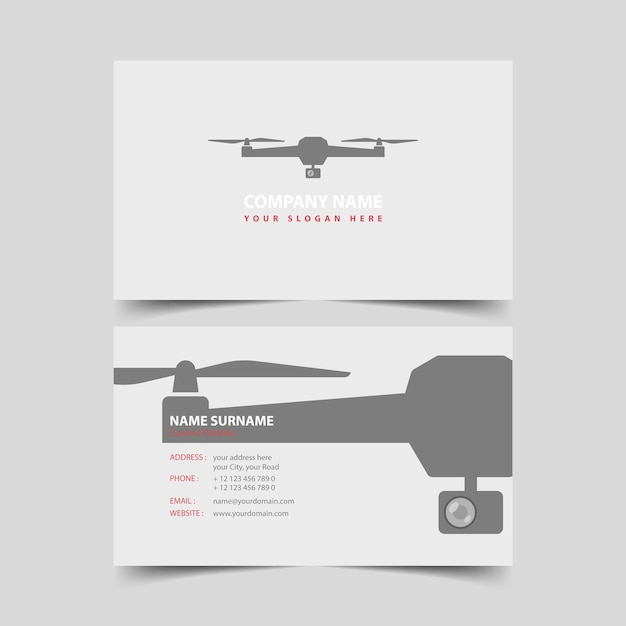 Vector drone shop business card design template