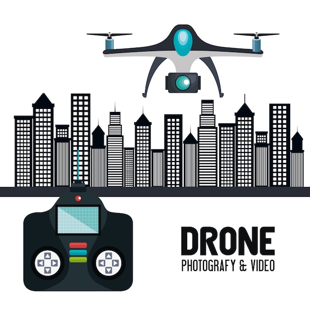 Drone technologie service pictogram vector illustratie ontwerp