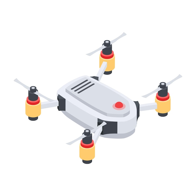 Vector drone technology isometric icon
