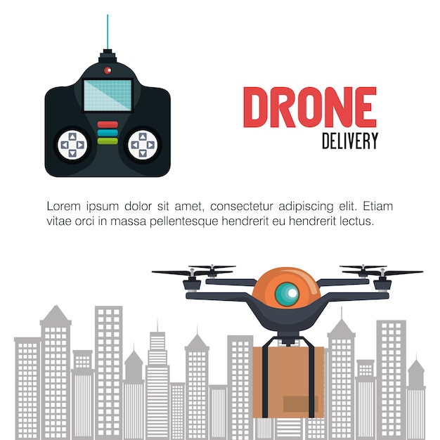 Drone technology service icon vector illustration design