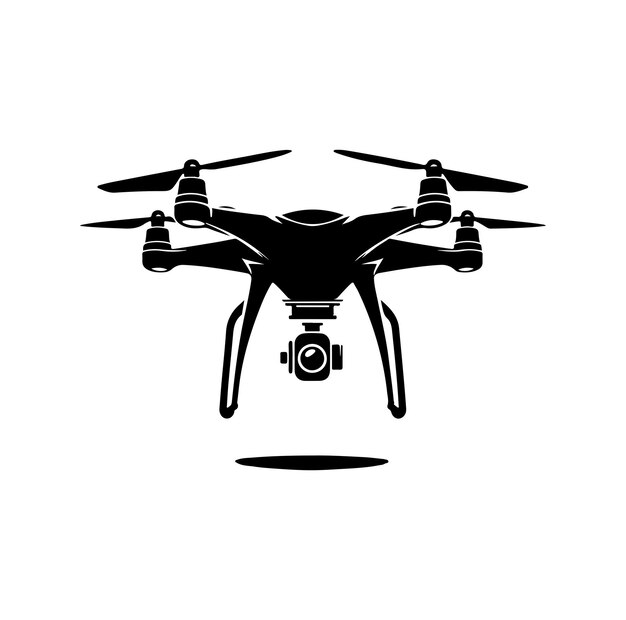 Drone vector silhouette style icon logo