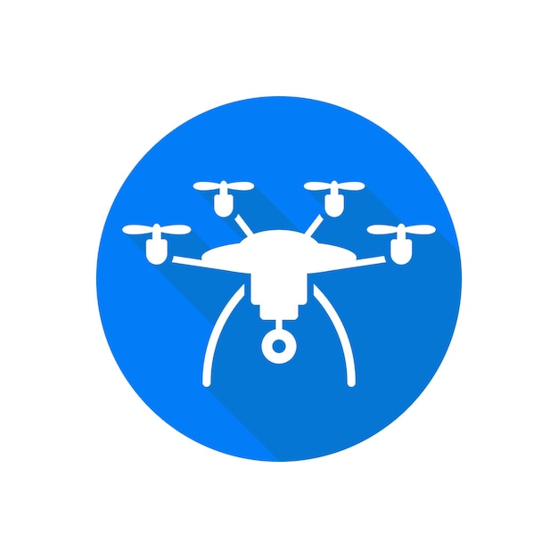 Drone vlakke stijl vector pictogram Quadcopter illustratie