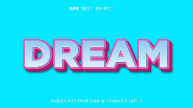 droom bewerkbaar teksteffect met een moderne en eenvoudige stijl