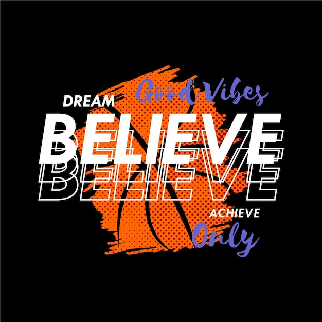 droom geloof bereiken, basketbal symbool grafische vector, stedelijke straat illustratie,