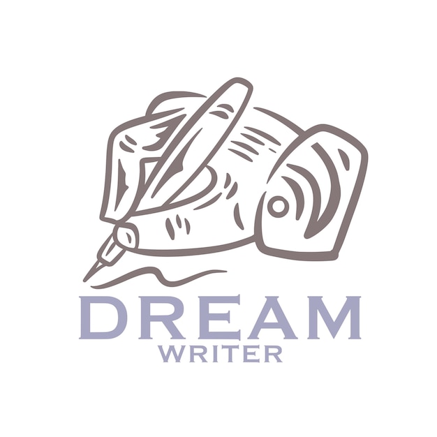 droomschrijver eenvoudig illustratielogo
