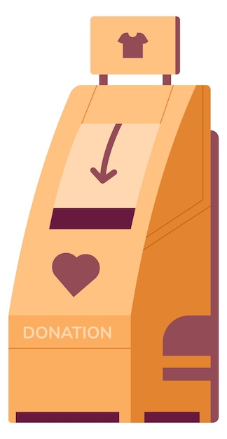 Drop box for used clothes donations color icon