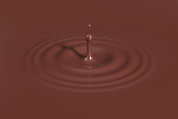 Vector drop of coffee or melted chocolate falling down