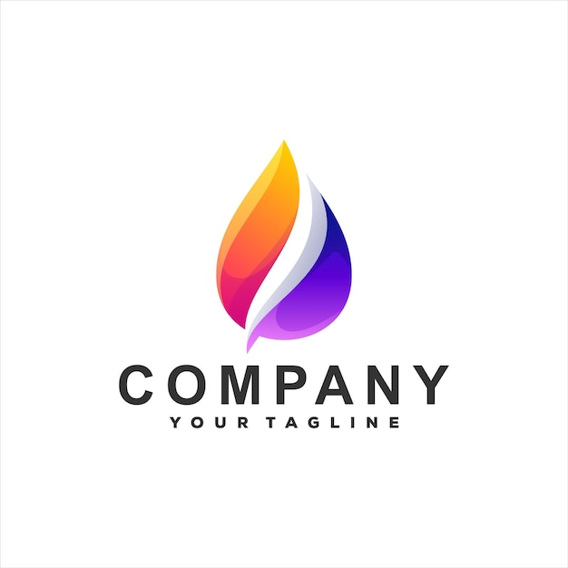 Drop color gradient logo design