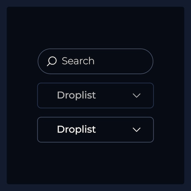 Вектор Набор элементов пользовательского интерфейса с выпадающим списком