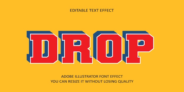 Drop editable text effect