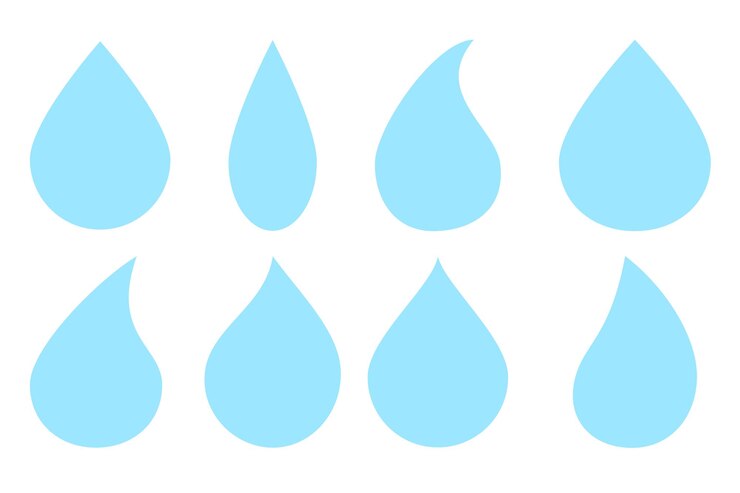 Vector drop icon set falling drop flat icon illustratie ecologie hydratatie natuur voorraad vector