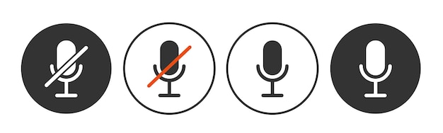 Drop in audio chat microfoon iconen. Pictogrammen instellen. vector illustratie