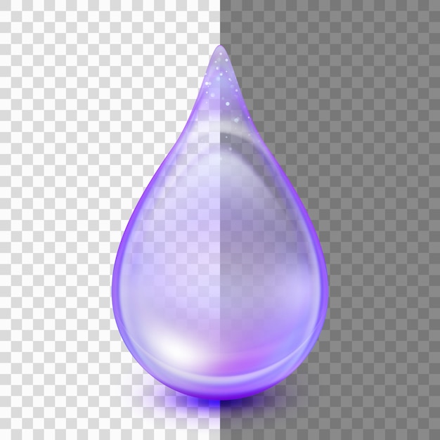 Vector drop isolated on transparent background.