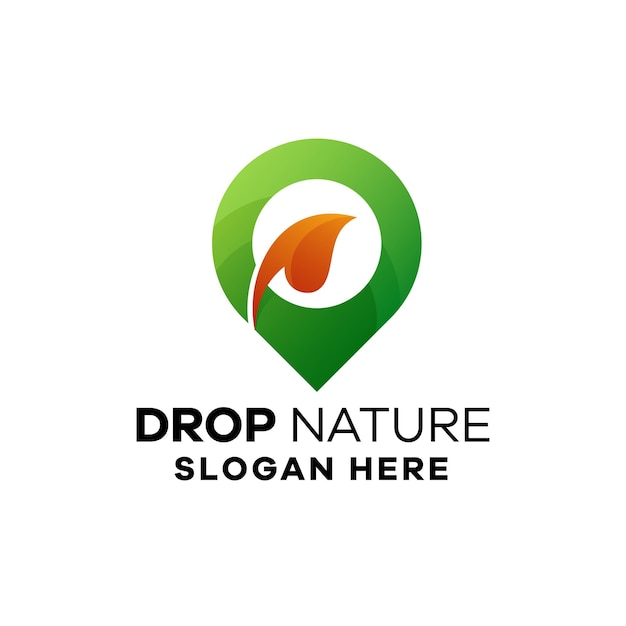 Шаблон логотипа Drop Nature Gradient