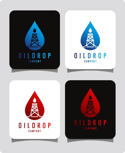 Drop oil drilling logo design