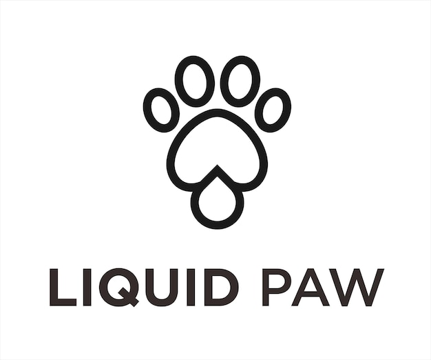 Drop paw logo design vector illustration