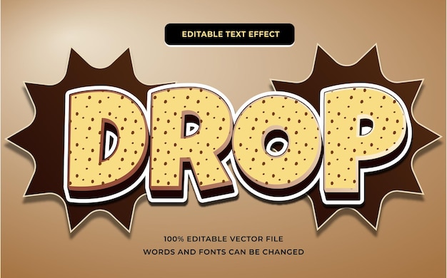 Vector drop promotion text effect editable