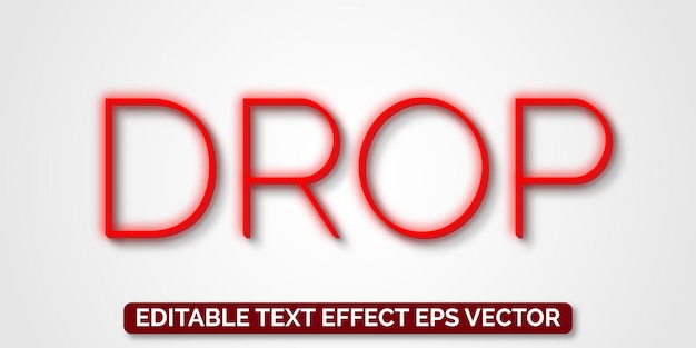 Vector drop red color editable 3d text effect eps vector