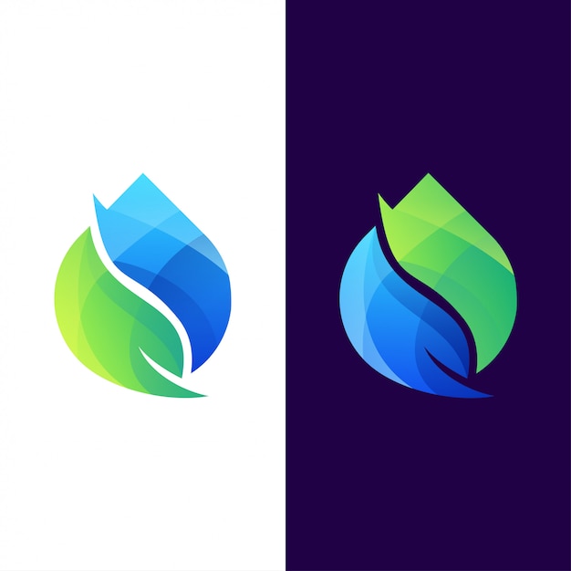 Drop water blad logo set