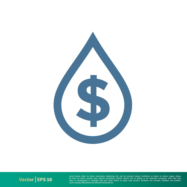 Drop Water Dollar Sign Icon Vector Logo Template Illustration Design Vector EPS 10