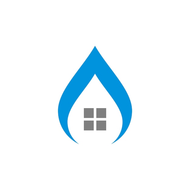 Drop Water and house Logo Template Illustration Design Vector EPS 10