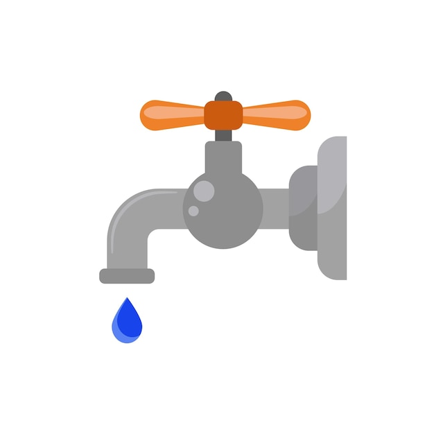 Drop water tap icon Flat illustration of drop water tap vector icon for web design