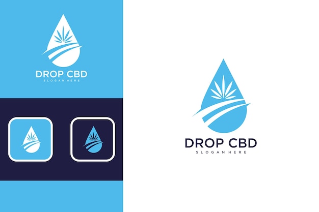 drop with cannabis logo design