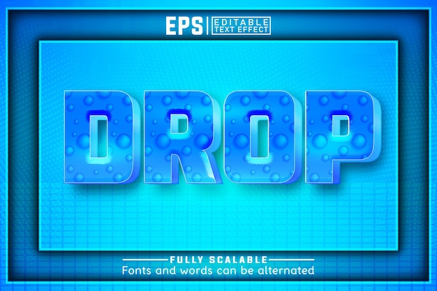 Vettore drop3d effetto di testo modificabile