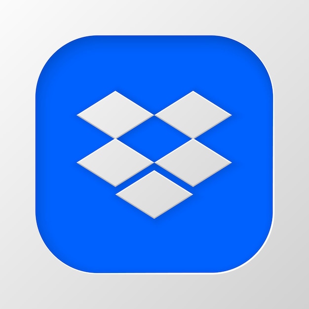 Dropbox-pictogram in papierstijl pictogrammen voor sociale media