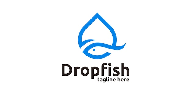 Vector droplet and fish logo design logo design template symbol creative idea