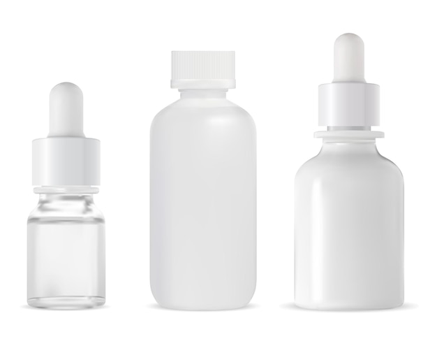 Vector dropper bottle mockup cosmetic serum dropper