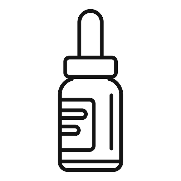 Dropper 아픈 아이콘 개요 벡터 계절 독감 감기 질환