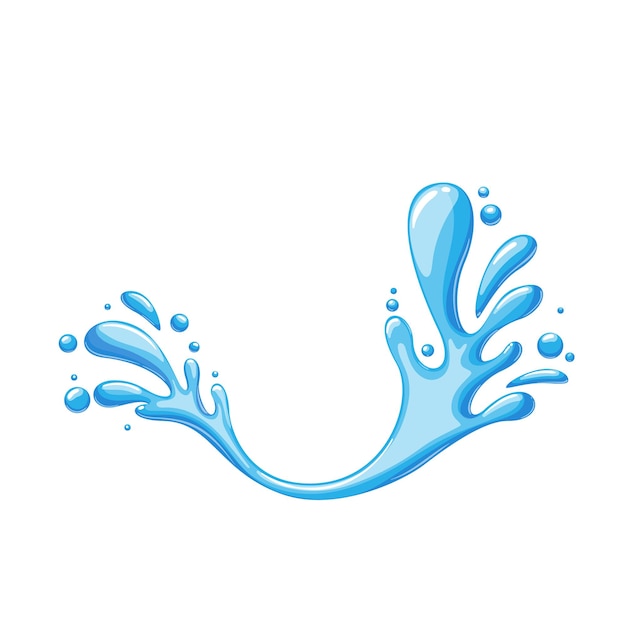水しぶき要素の水滴と水しぶきベクトル図
