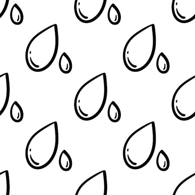 The drops hand drawn sketch. Seamless pattern.