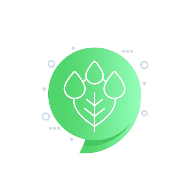 Vector drops and leaf icon linear vector